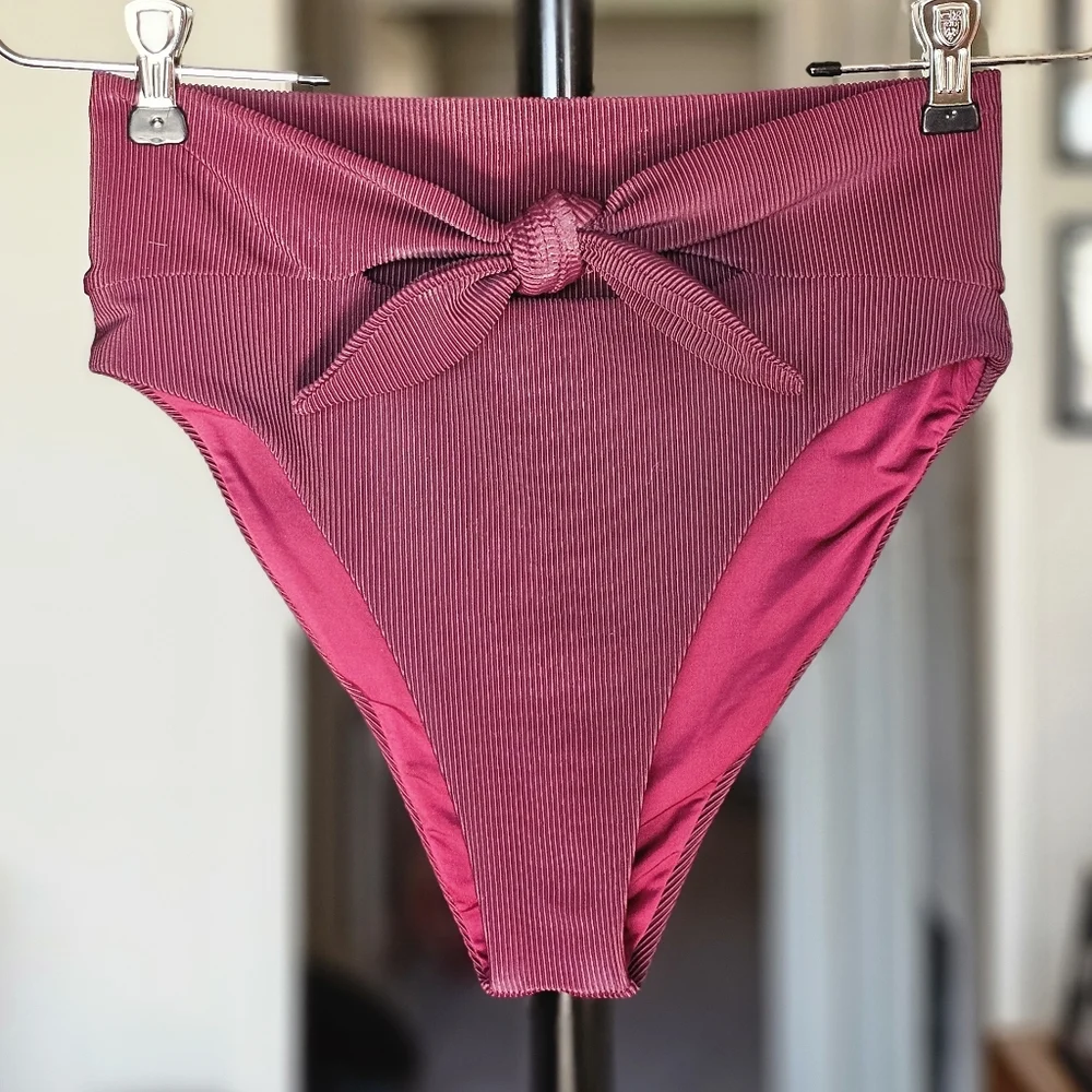 Beach Riot Dallas Ribbed Bikini Set Purple Plum - Picture 4 of 7